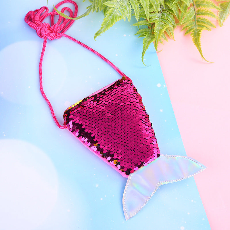 Wholesale Mermaid Tail Sequins Kids Shoulder Bag